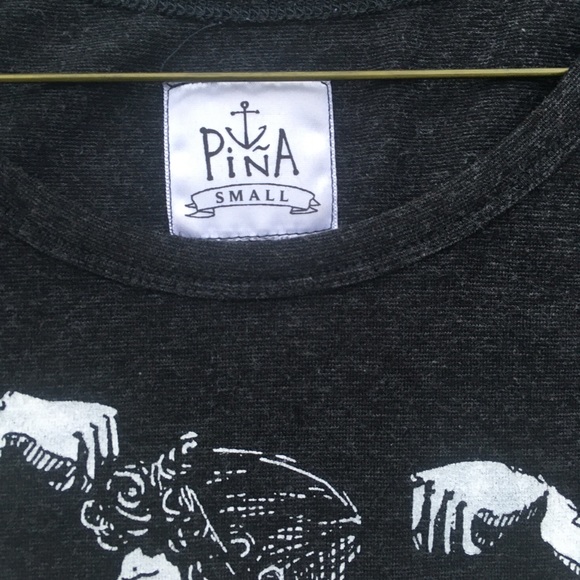 Pina charcoal grey heathered tshirt tee tunic long - Picture 4 of 5